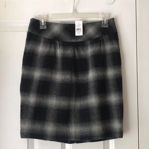 Ann Taylor Loft Plaid Wool Skirt with Pockets
